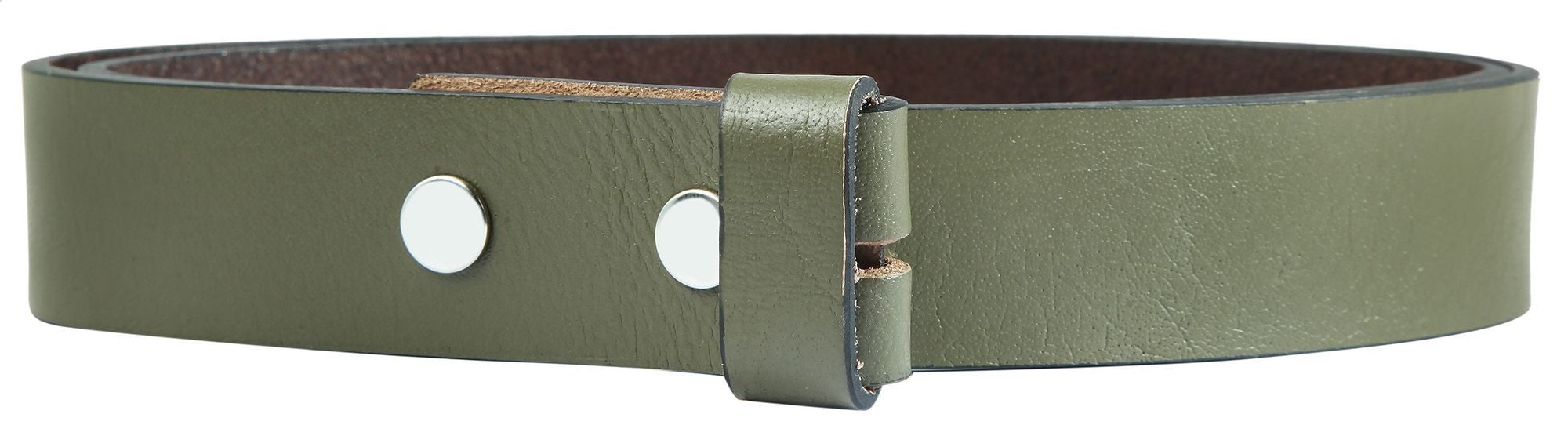 Leonardo Verrelli Ledergürtel Echtleder, grün, für Wechselschnallen, 85 - 125 cm (Bundweite)