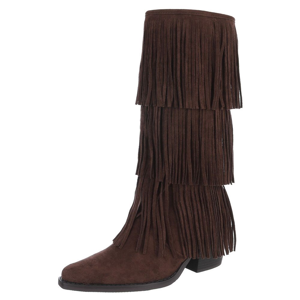 Ital-Design Fransenstiefel für Damen – Komfortabel und Trendig Westernstief günstig online kaufen