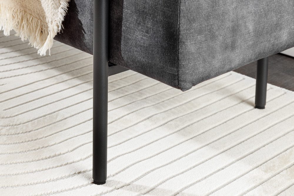 riess-ambiente Sitzbank LOFT 100cm grau/schwarz - Samt, Metallgestell, mit Stauraum (Einzelartikel, 1-St), Truhe mit Polsterung – ideal für Flur, Ankleide oder  – Bild 5 von 5