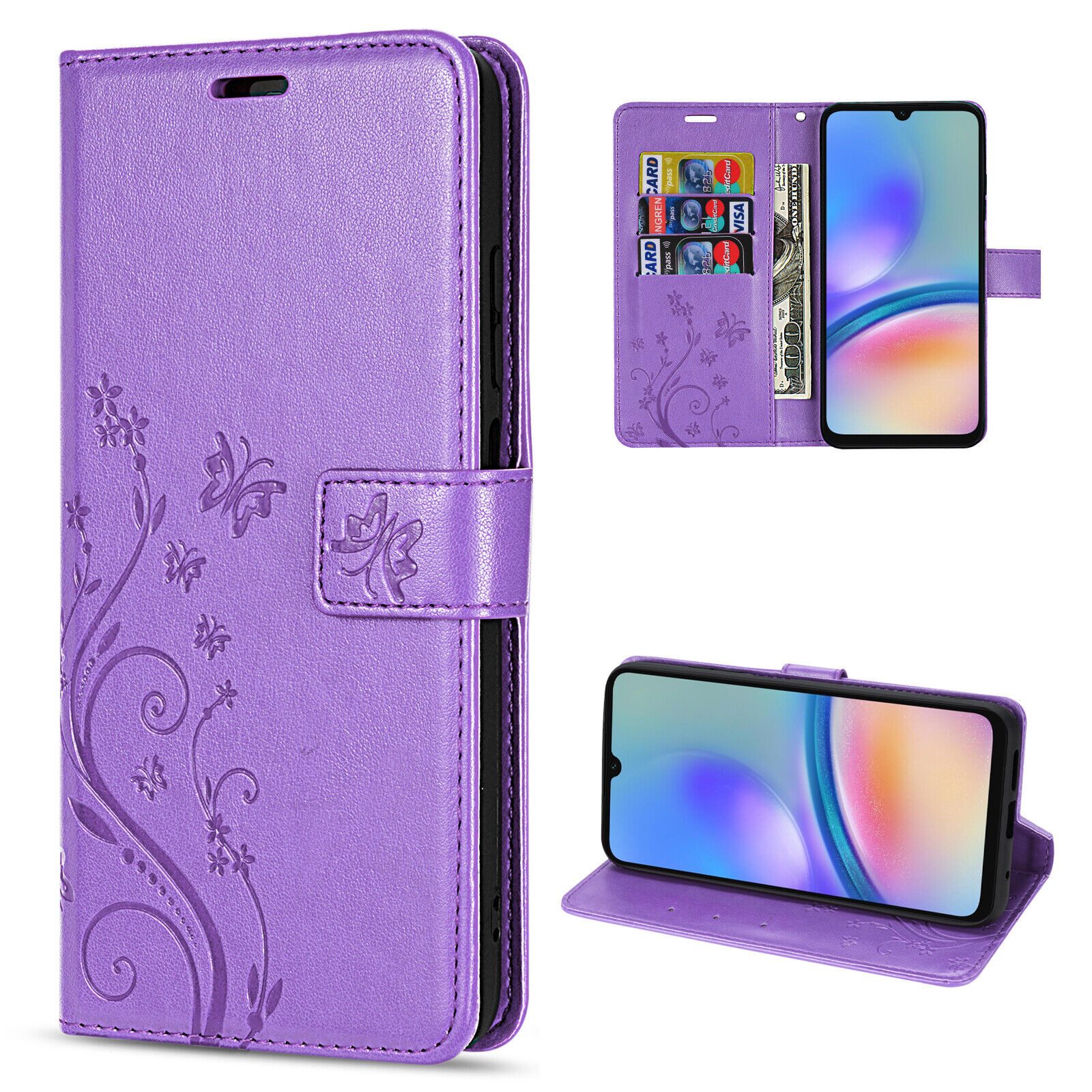 betterfon Handyhülle Handytasche für Samsung Galaxy A05s Klapphülle, Bookstyle-Hülle: Magnetverschluss 3 Kartenfächer & Standfunktion