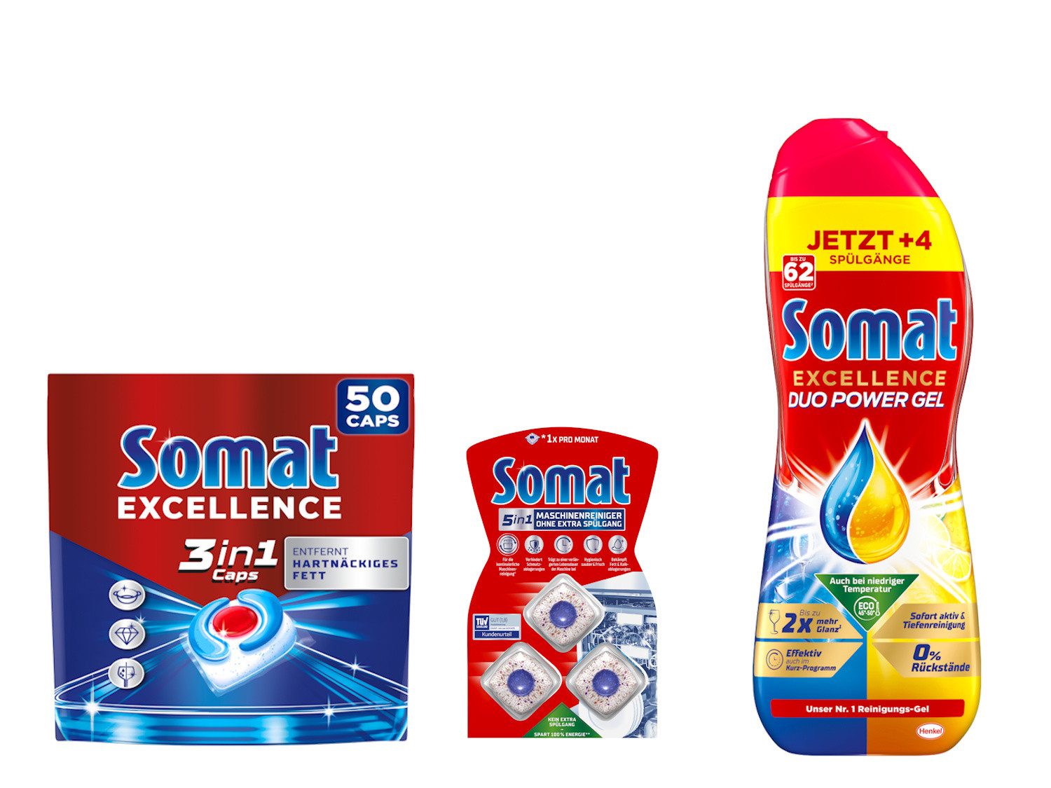 Somat SOMAT 3in1 Caps 50 St. + Duo Gel + Maschinenreiniger Spülmaschinentabs