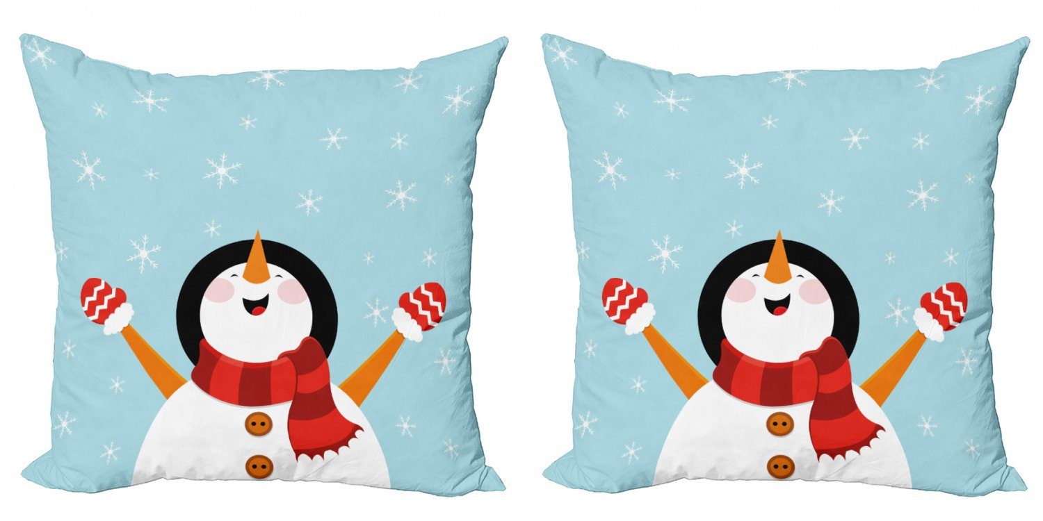 Kissenbezüge Modern Accent Doppelseitiger Abakuhaus Santa (2 Weihnachten Joy Schneeflocken Digitaldruck, Stück)