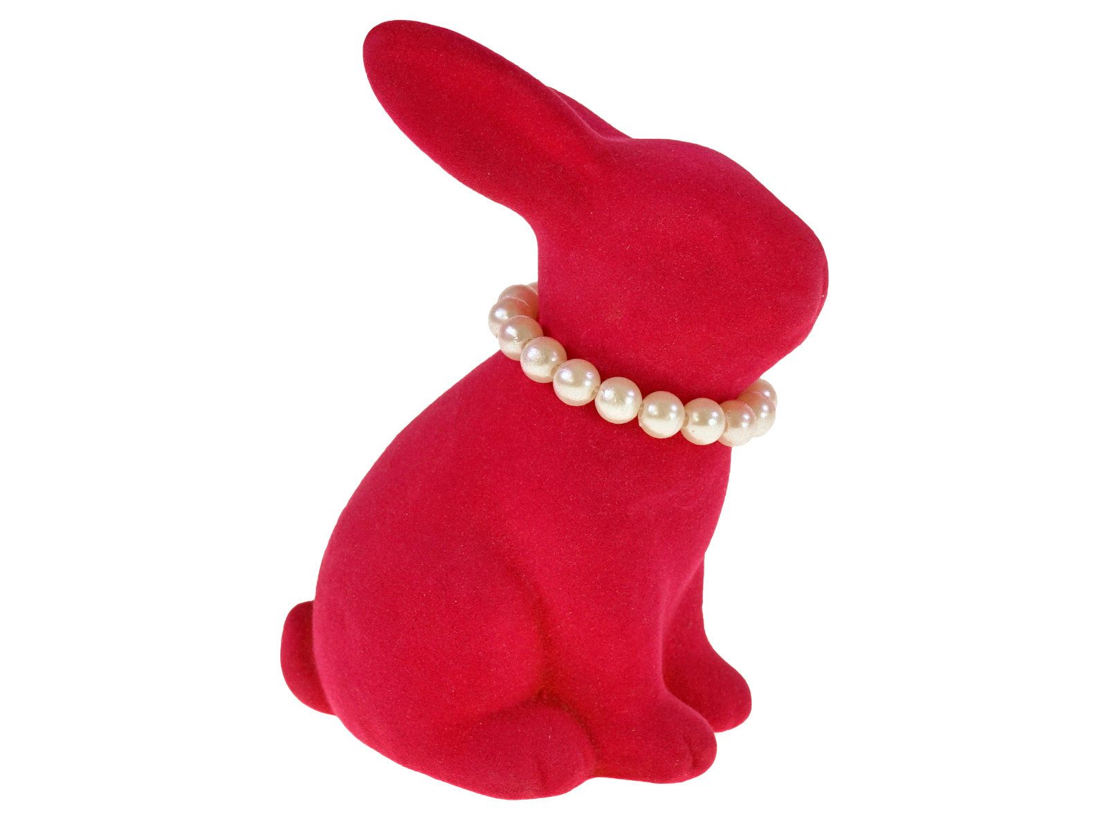 Werner Voß Dekofigur Hase mit Perlenkette pink 9,2x6,5x13cm