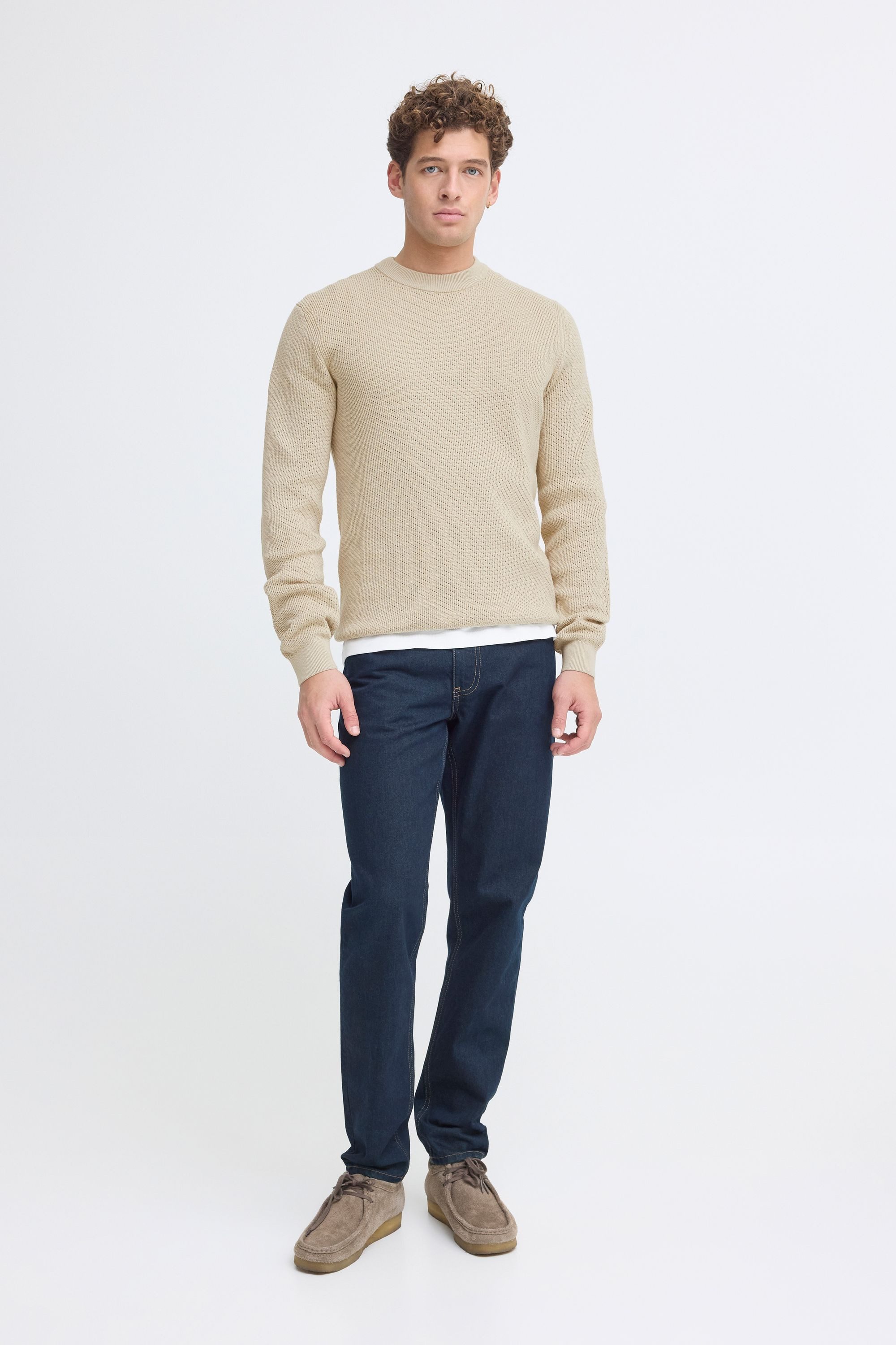 Casual Friday Strickpullover CFIsaksson Stilvoller Feinstrick-Pullover mit strukturierter Oberfläche