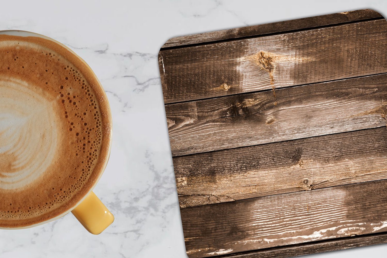 Gläser, 6-tlg., Zubehör Korkuntersetzer, Regale MuchoWow Dunkel, Untersetzer, Glasuntersetzer Holz Tasse Glasuntersetzer, - Tischuntersetzer, für -