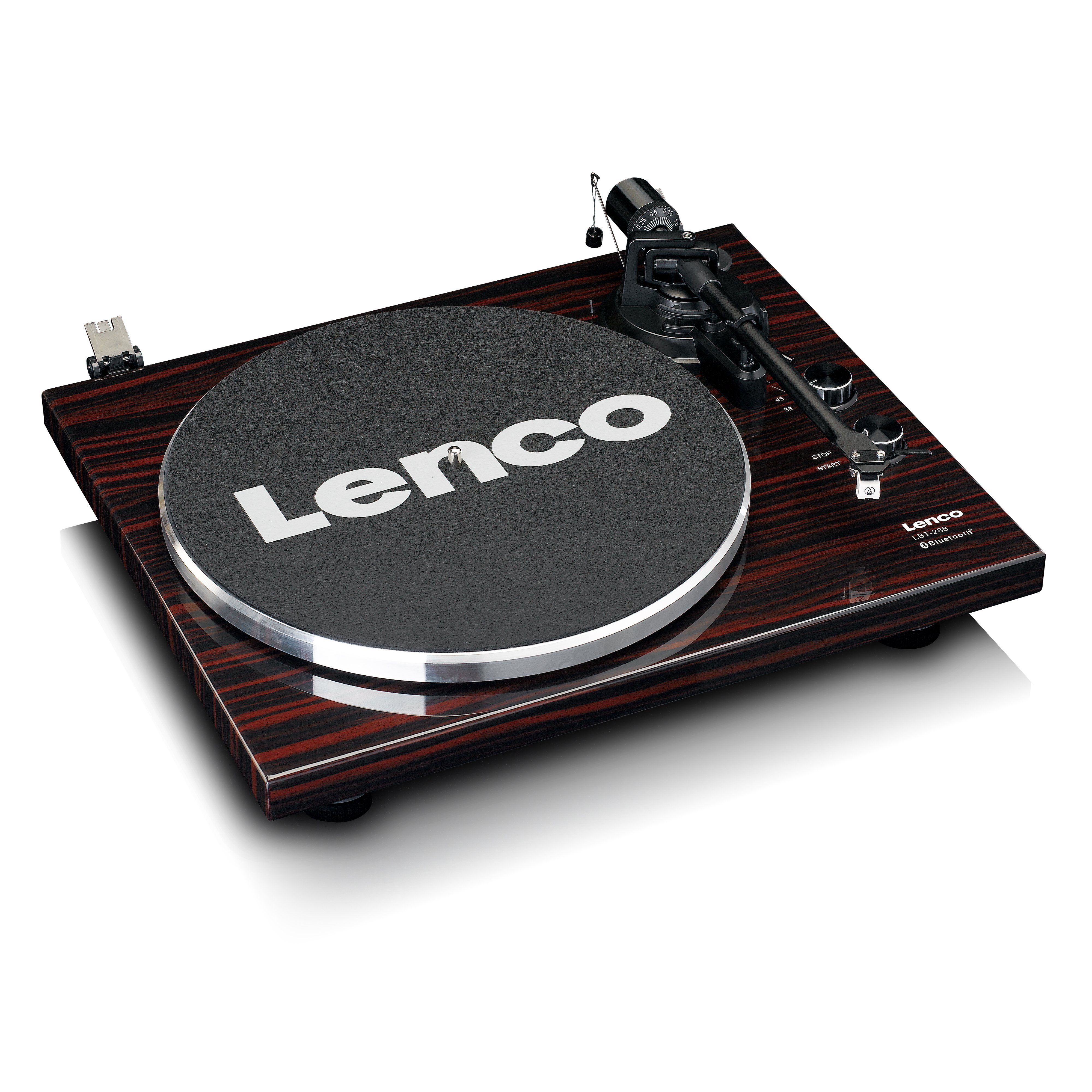 Lenco LBT-288WA Plattenspieler (Riemenantrieb, Bluetooth, USB Adapter, Audio-Technica, 33 45 U/min inkl. Staubschutz) – Bild 4 von 5