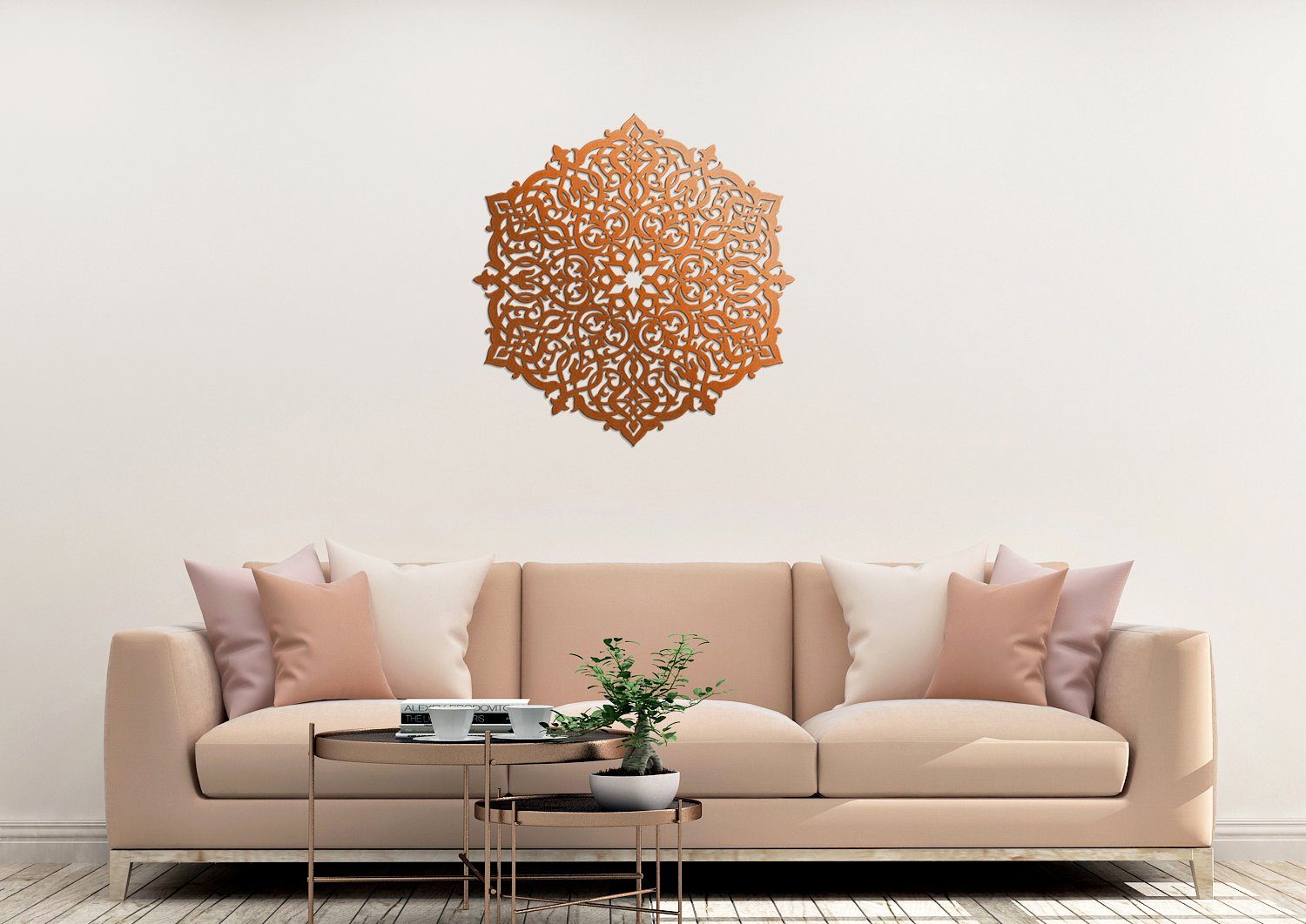 Handarbeit grosse RosetteHolzbild, 3D Wanddekoobjekt ORNAMENTI Marokkanische Wanddeko,