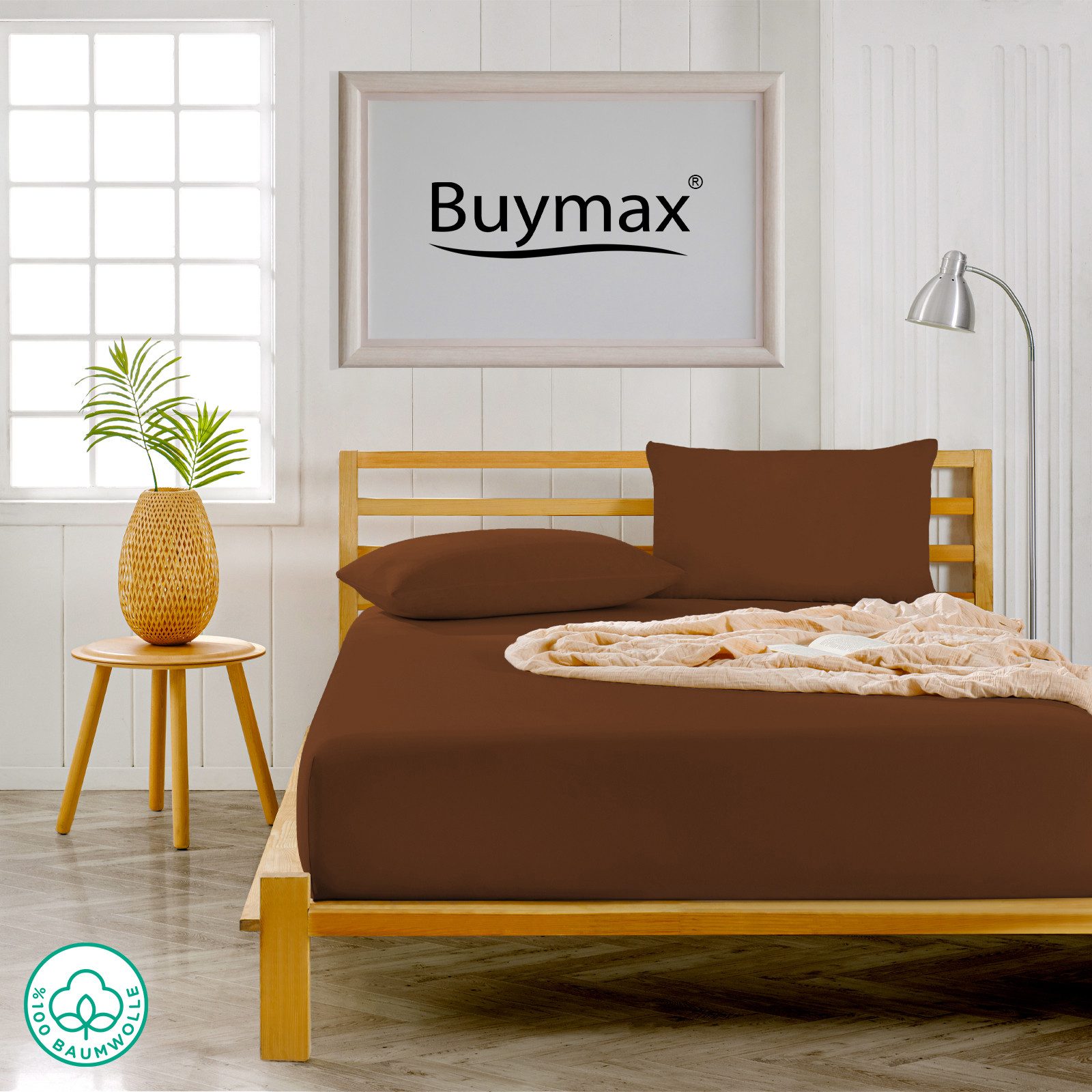 Buymax Kissenbezüge Kissenbezug 100% Baumwolle Premium Jersey, (2 Stück), Kissenhüllen, Reißverschluss, atmungsaktiv, unifarben, einfarbig