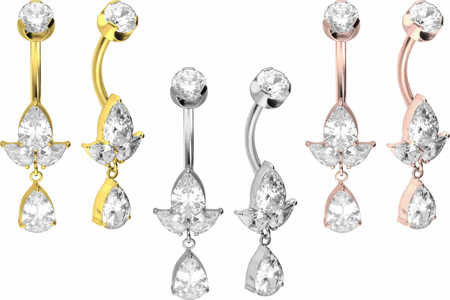 PIERCINGLINE Bauchnabelpiercing Titan Bananabell mit Innengewinde LOTUSBLÜT günstig online kaufen
