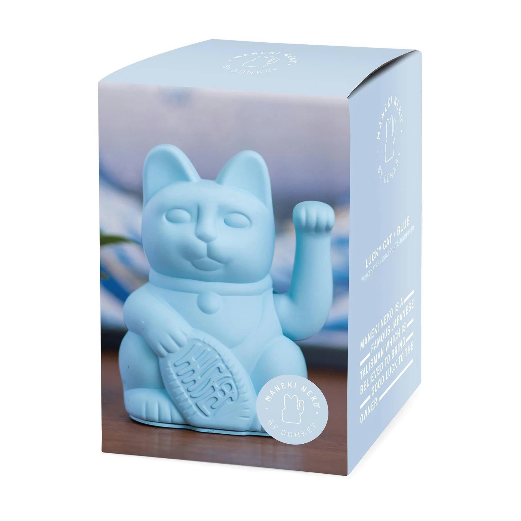 Donkey Products Dekofigur Donkey Lucky Cat Winkekatze blau
