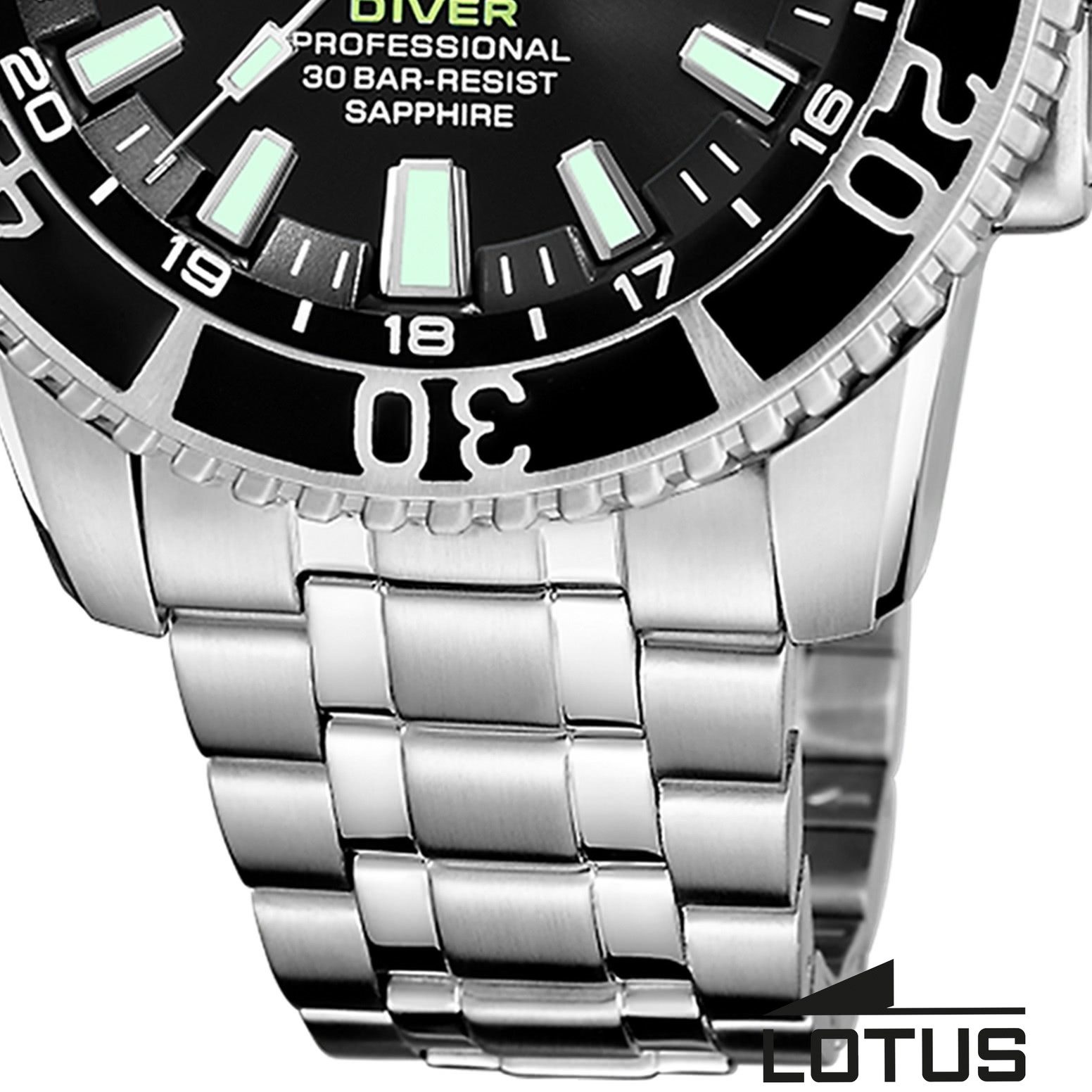 Lotus Chronograph Lotus Herrenuhr Edelstahl Silikon, (Chronograph), Herren Armbanduhr rund, extra groß (ca. 46,3mm), Edelstahl