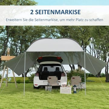 Outsunny Sonnensegel Heckzelt Auto, (Sonnenschutz, 1-tlg., Auto Markisen Zelt), für Lkw, Wohnmobil, Van, Outdoor Camping Reisen, 3 x 2,6 x 2,3-2,6 m