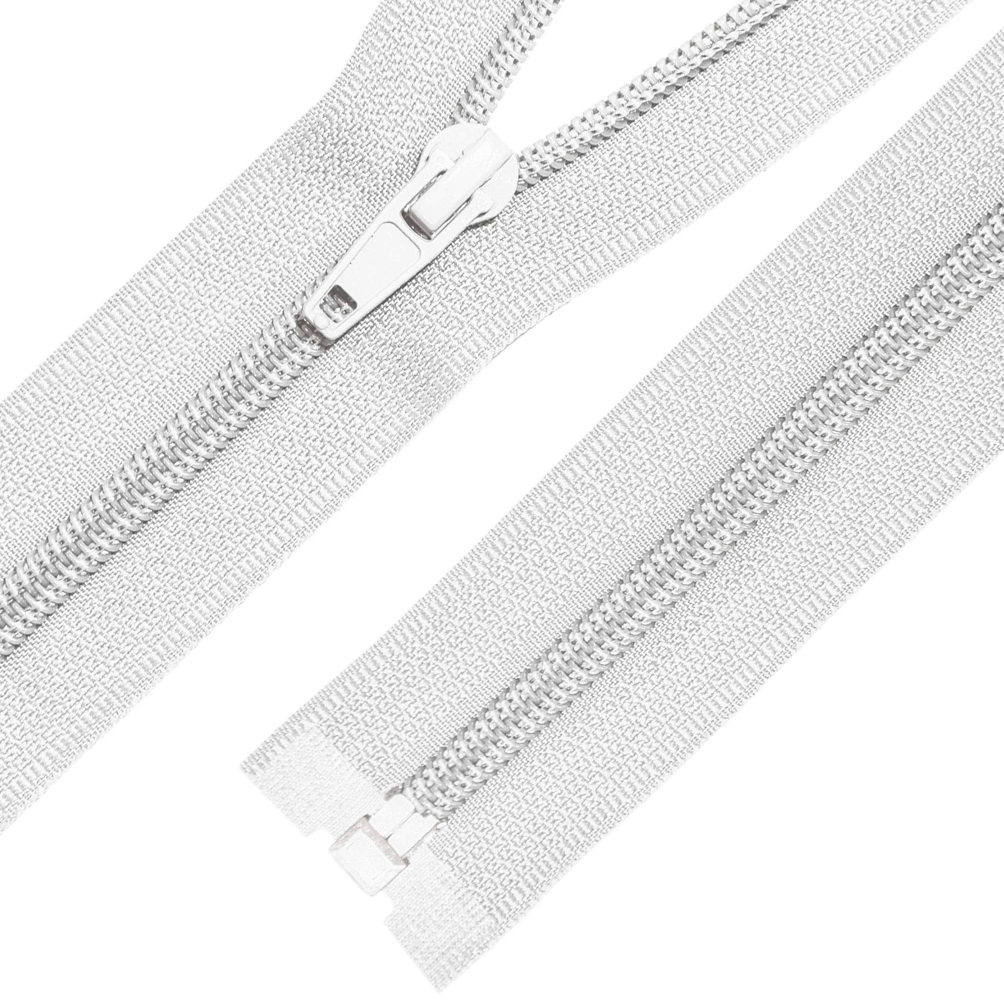 maDDma Reißverschluss Reißverschluss 1 Stk. Spiralreißverschluss 5mm 80cm teilbar Kunststoff, weiß