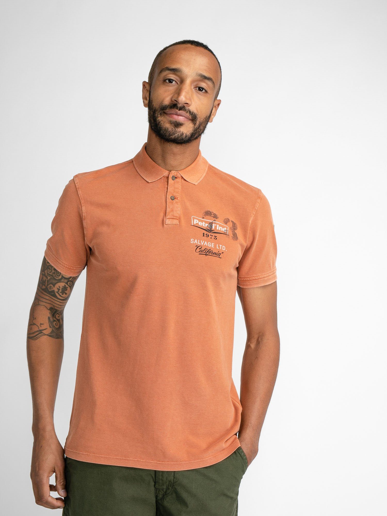 Polo Orange Industries Sleeve Short Poloshirt Petrol Men