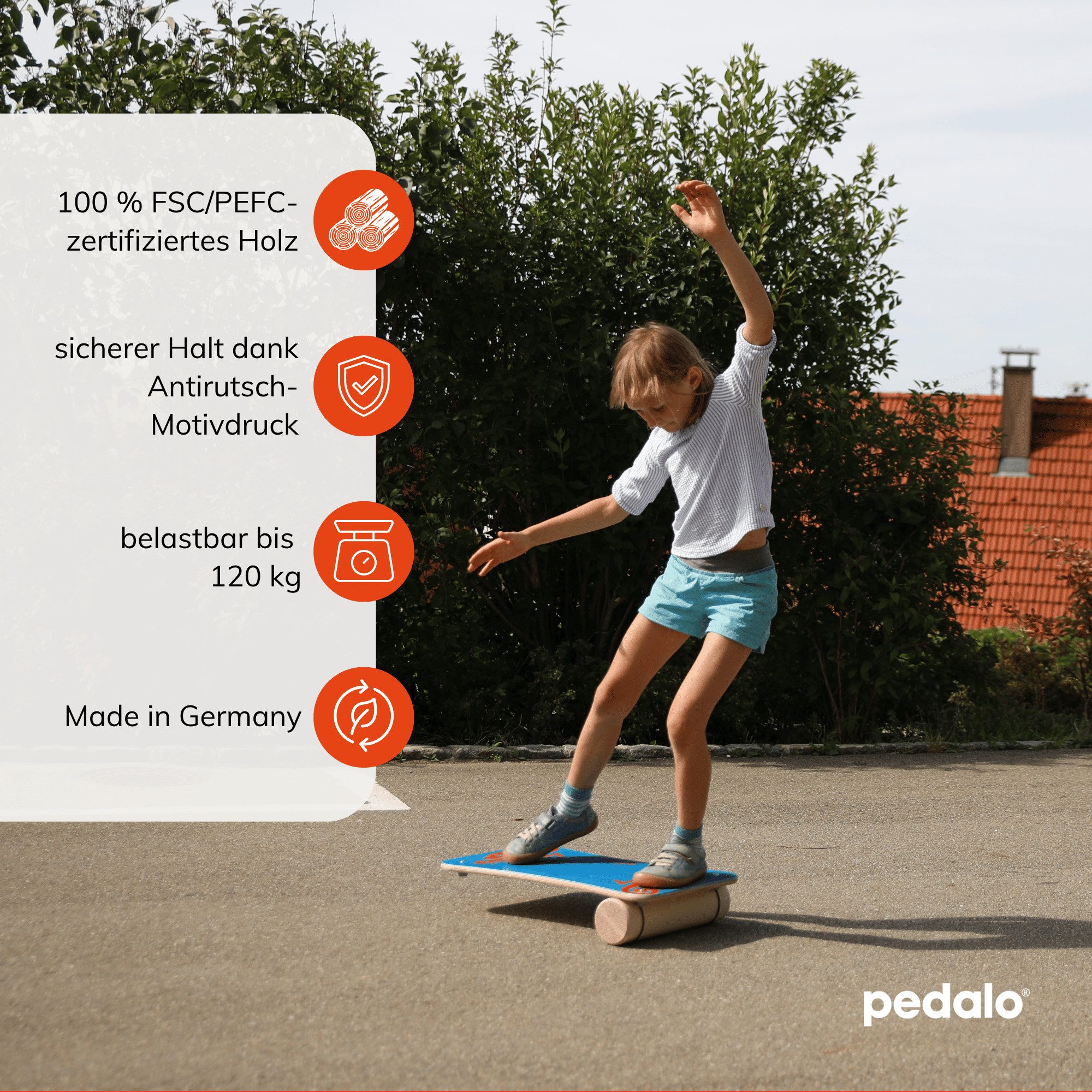 pedalo® Balanceboard Rola-Bola Fun I GleichgewichtstrainerI Koordination I Fun-Sport, Antirutsch-Motivdruck