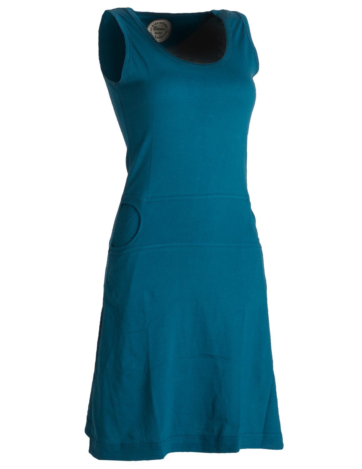 Vishes Sommerkleid Armloses Kleid aus Biobaumwolle seitliche Taschen