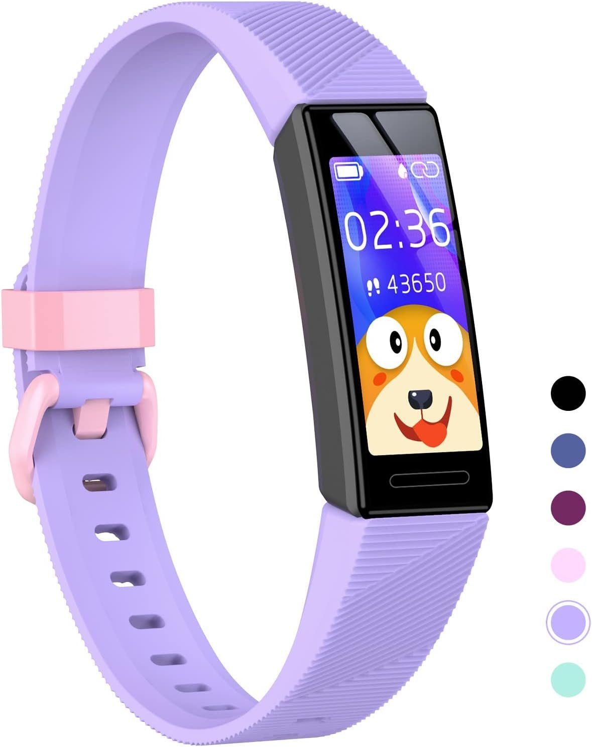 HOOMOON Smartwatch (7,5 Zoll, Android iOS), Kinder wasserdichter  aktivitätstracker schrittzähler geschenk mädchen, Schnelles Aufladen ohne  Kabel und beeindruckende Akkulaufzeit von 5-7 Tagen.