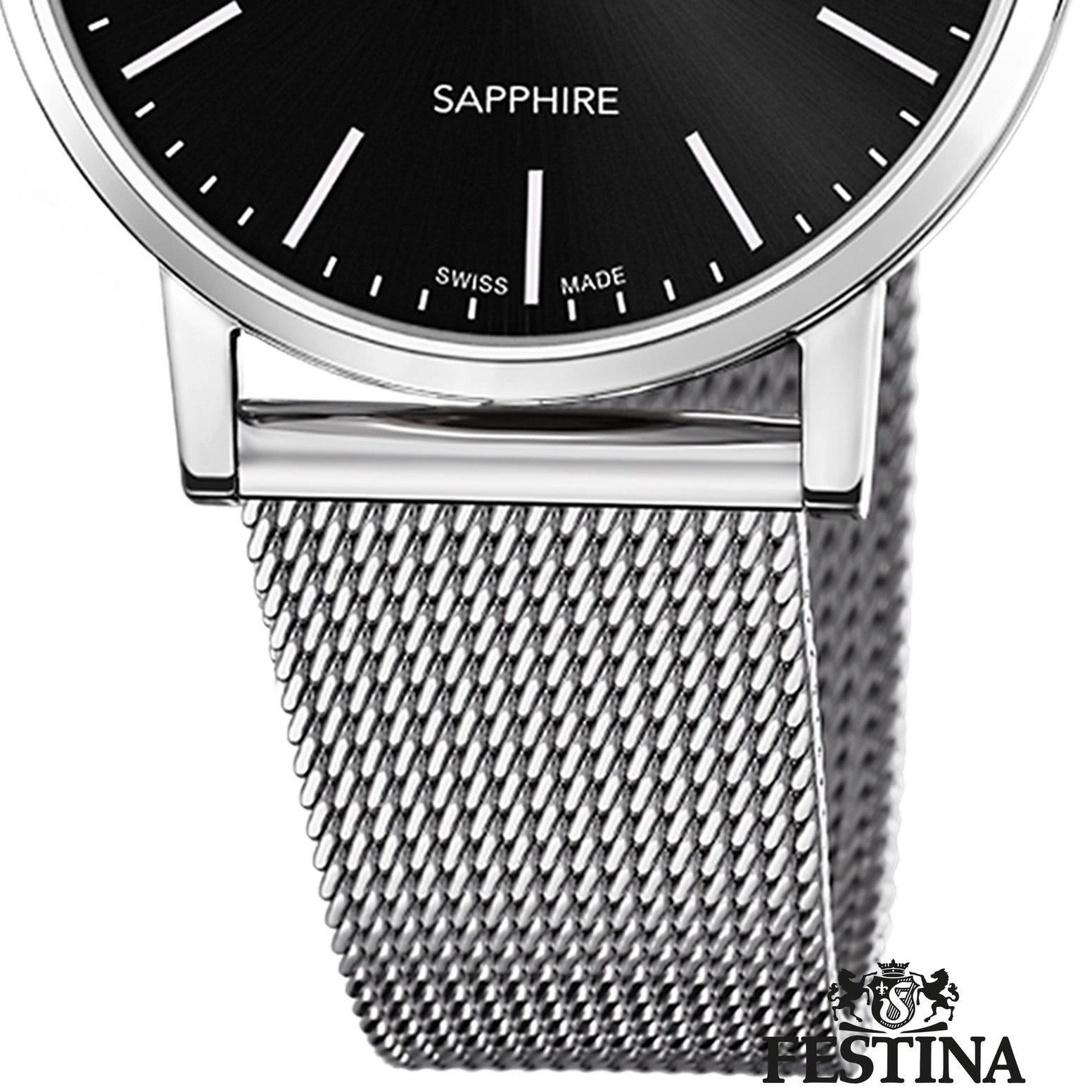 Festina Quarzuhr Festina Herrenuhr Edelstahl silber, (Analoguhr), Herren Armbanduhr rund, Edelstahlarmband silber, Elegant