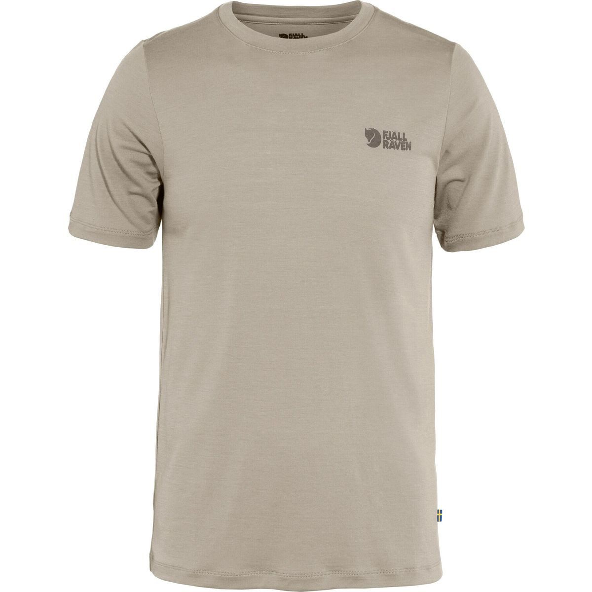 Fjällräven Kurzarmshirt Abisko Wool Logo SS M Perfektes T-Shirt für Trekking und Wandern, das Gerüche hemmt und