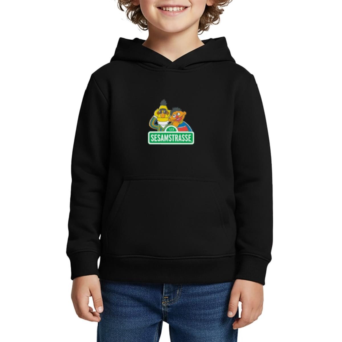 Spreadshirt Hoodie Sesamstraße Schild Ernie und Bert Kinder Premium Hoodie (1-tlg)