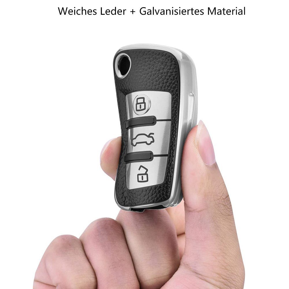 Schlüsselhülle silber Audi, GelldG Autoschlüssel Schlüsseltasche TPU Hülle Geeignet für
