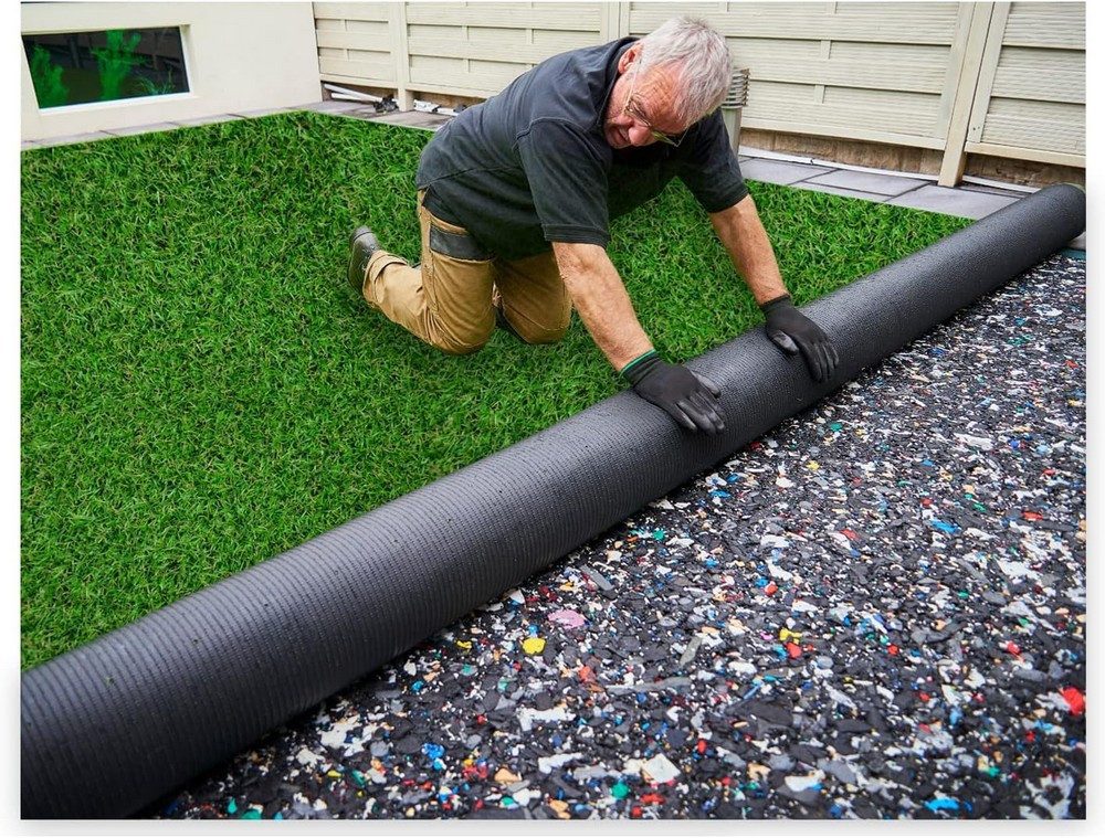 MDEKOR Kunstrasen Balkon Outdoor Meterware wasserdurchlässig, Echtrasen-Optik, 200x200 cm Grün 101, Höhe 15 mm