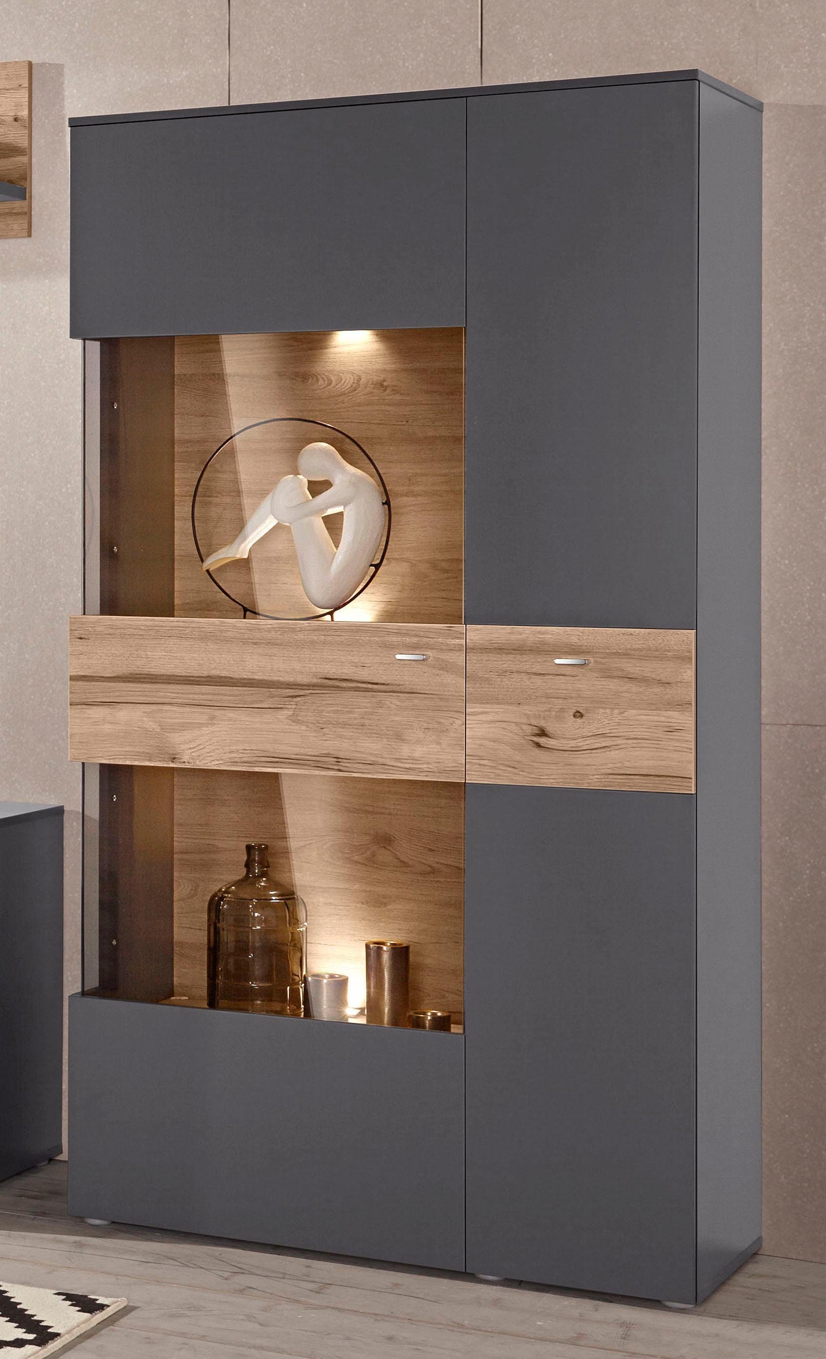 FORTE Vitrine Como Highboard, LED Beleuchtung günstig online kaufen