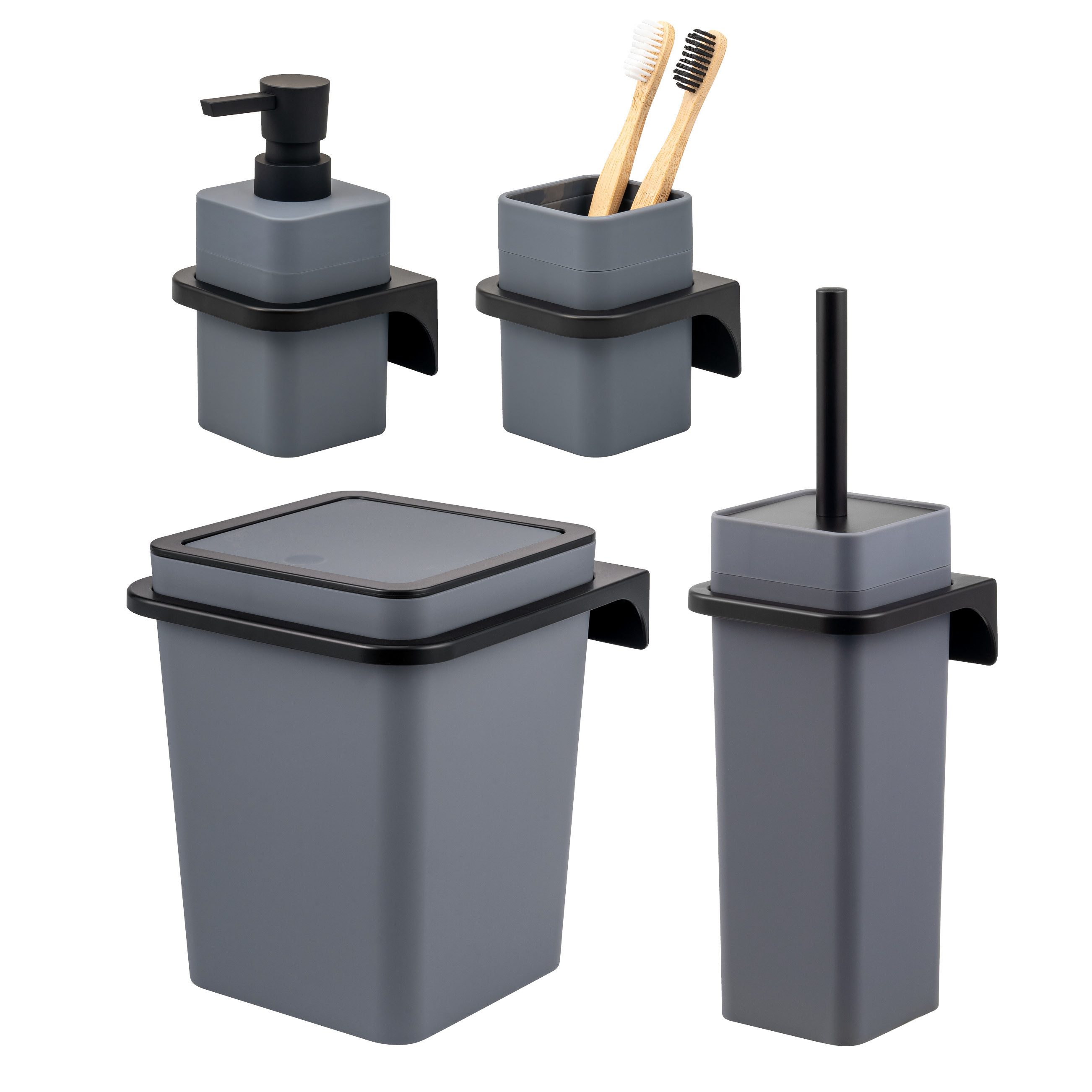bremermann Badaccessoire-Set SAVONA 4tlg. Soft-Touch, eckig