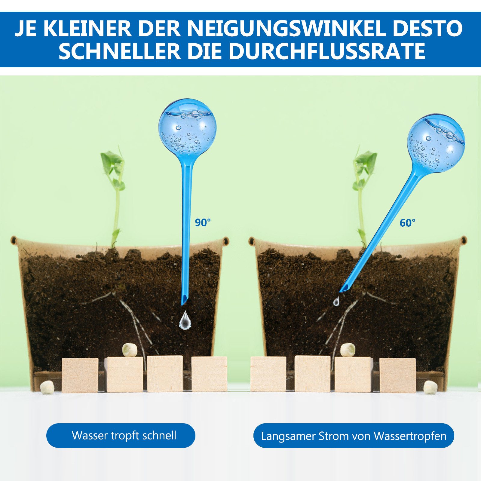 BlingBin Bewässerungskugel 8 Stück automatische Bewässerungssystem Wasserkugel-Bewässerungsgerät, Topfpflanzen Selbstbewässerung PVC Bewässerung-Kugeln Wassersp – Bild 4 von 5
