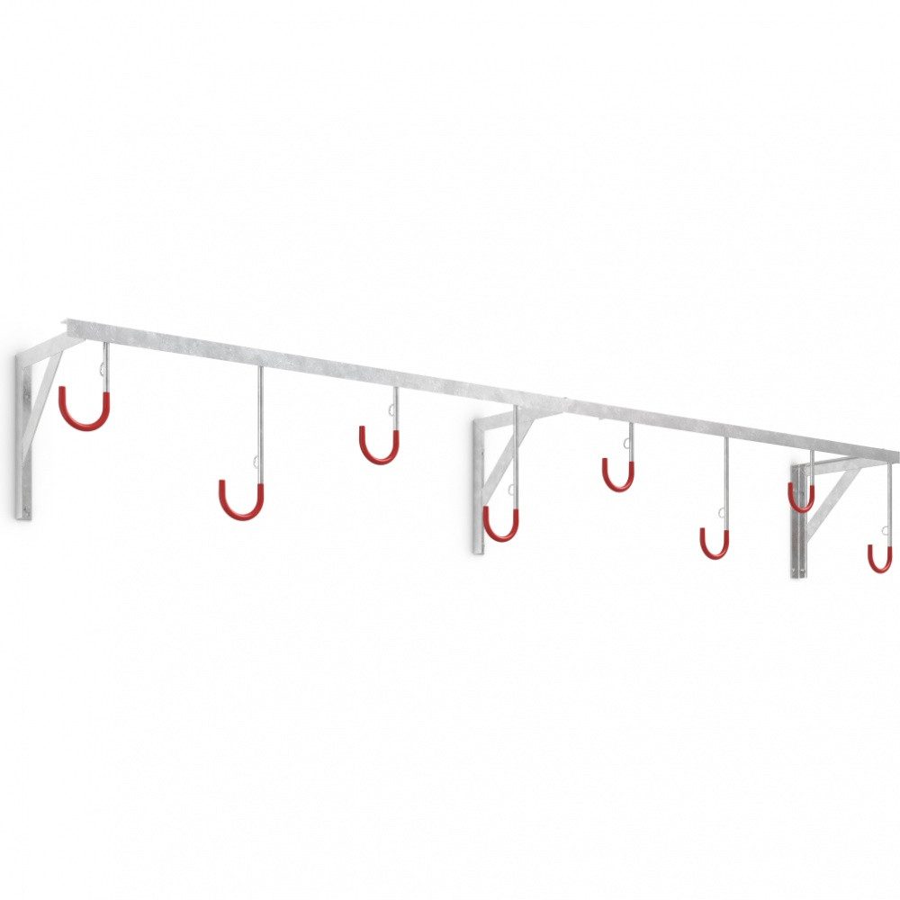 Dreifke Велосипедные стойки Fahrradparker 3878, 8 Haken, zur Wandmontage, B2600mm, für 8 Fahrräder