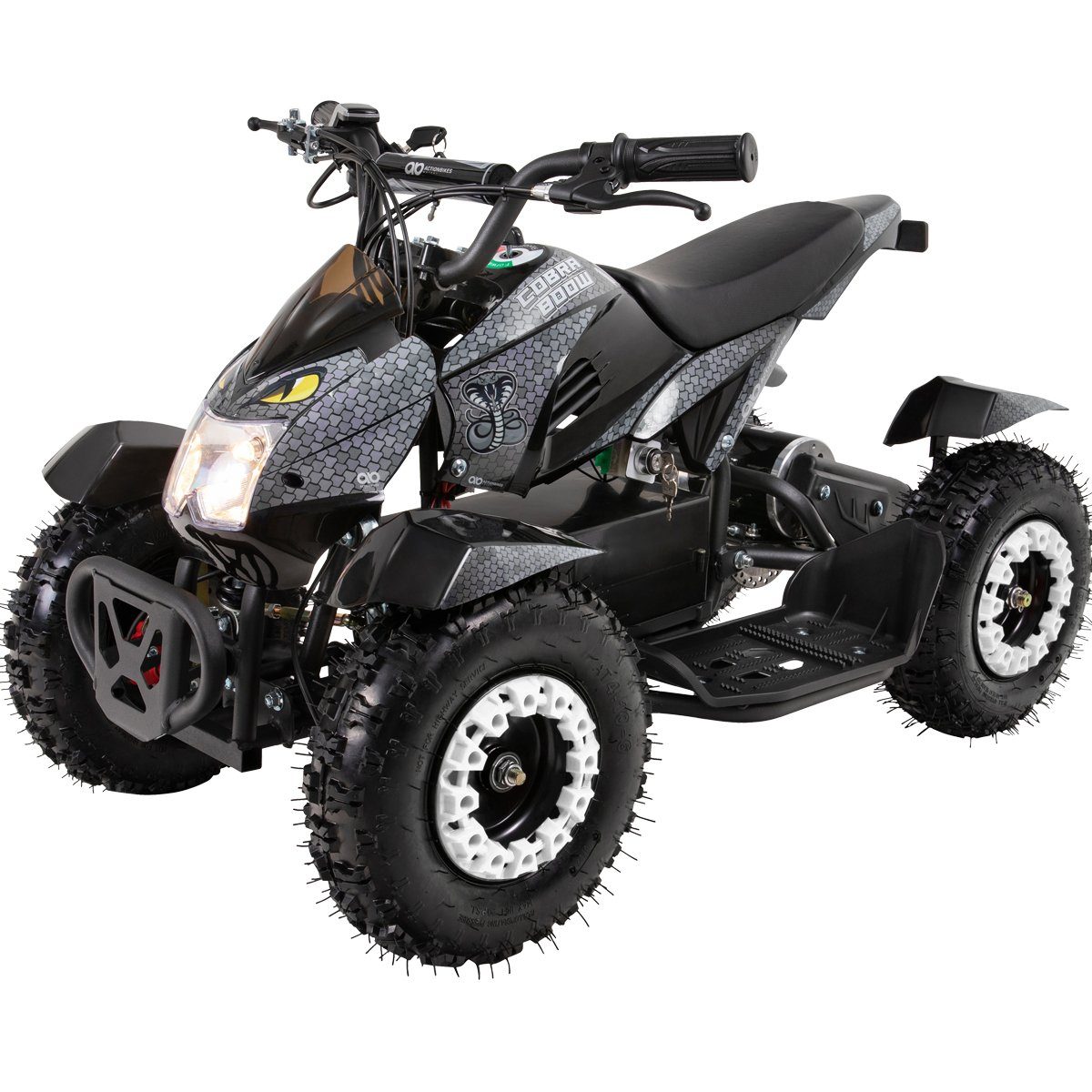 Actionbikes Motors Elektro-Kinderquad ATV Cobra 800 W 36 V - Mini Kinder Elektroquad, Belastbarkeit 60 kg, (1-tlg), Kinderquad Elektro ab 5 Jahre - 3 Geschwindigkeitsstufen bis 30 km/h