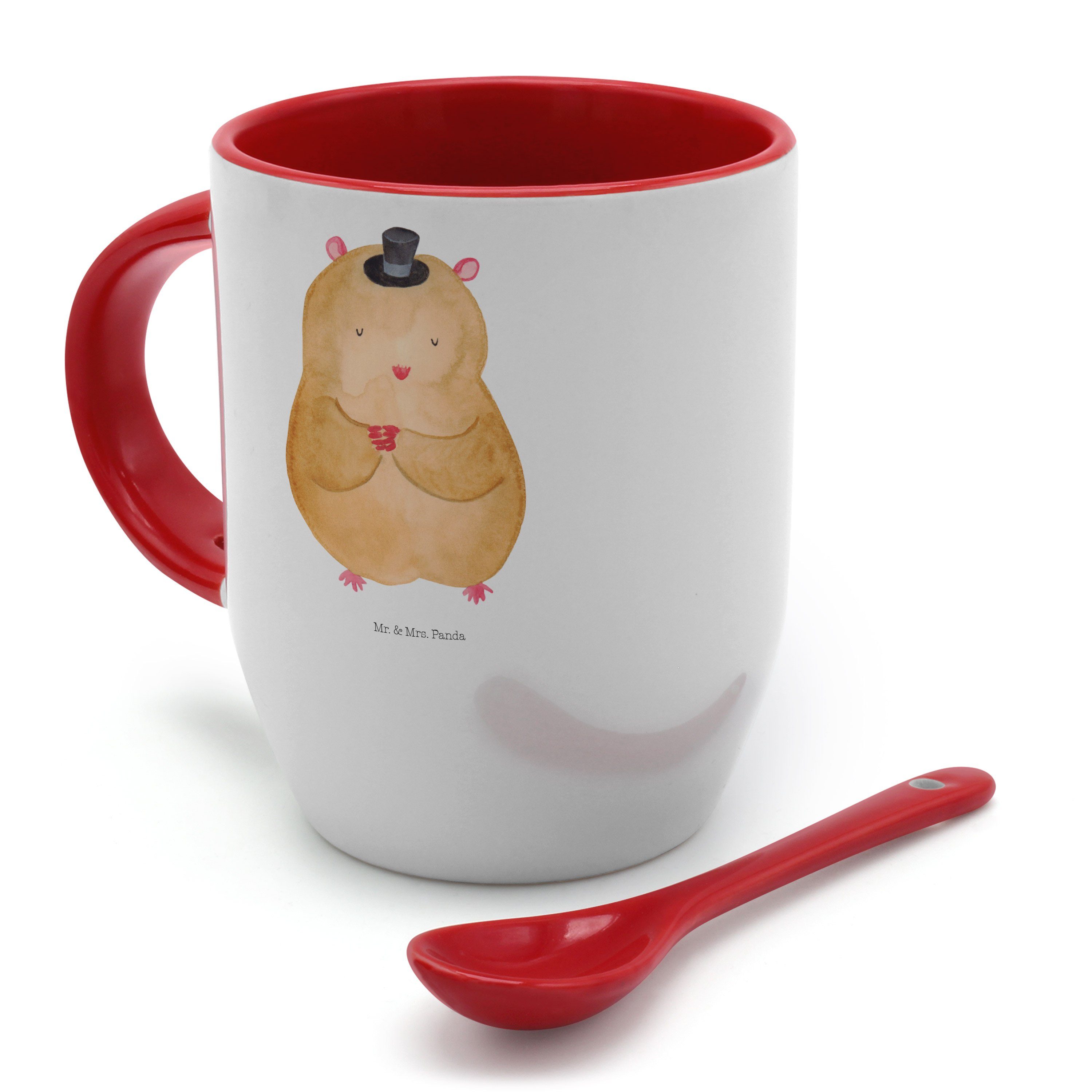 Tasse, - - Keramik Tiermotive, K, Panda Weiß Kaffeebecher, & Geschenk, Hut Mrs. mit Mr. Hamster Tasse