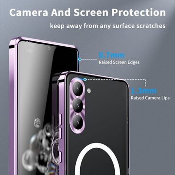 Wigento Handyhülle Für Samsung Galaxy S24 Magsafe Frosted Metall Case Cover Schutz Tasche