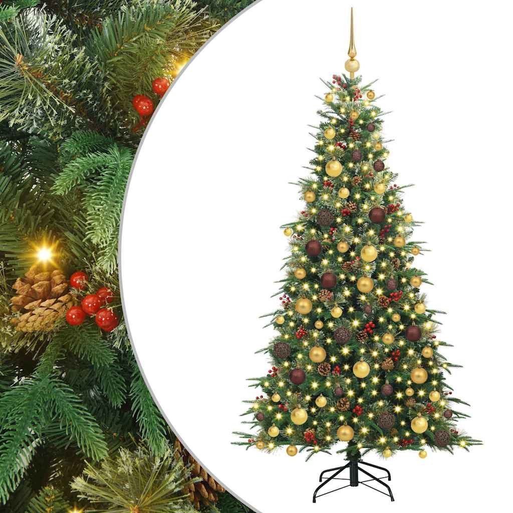 vidaXL Künstlicher Weihnachtsbaum Künstlicher klappbarer Weihnachtsbaum Grün 180 cm PE und PVC
