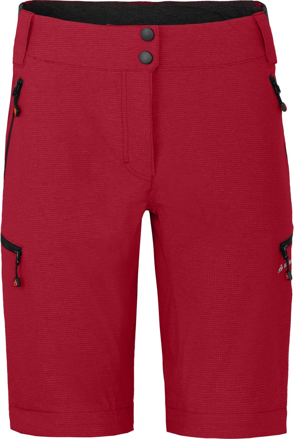 Bergson Outdoorhose VALLI zip-off Damen Radhose, robust elastisch, Normalgrößen, rot