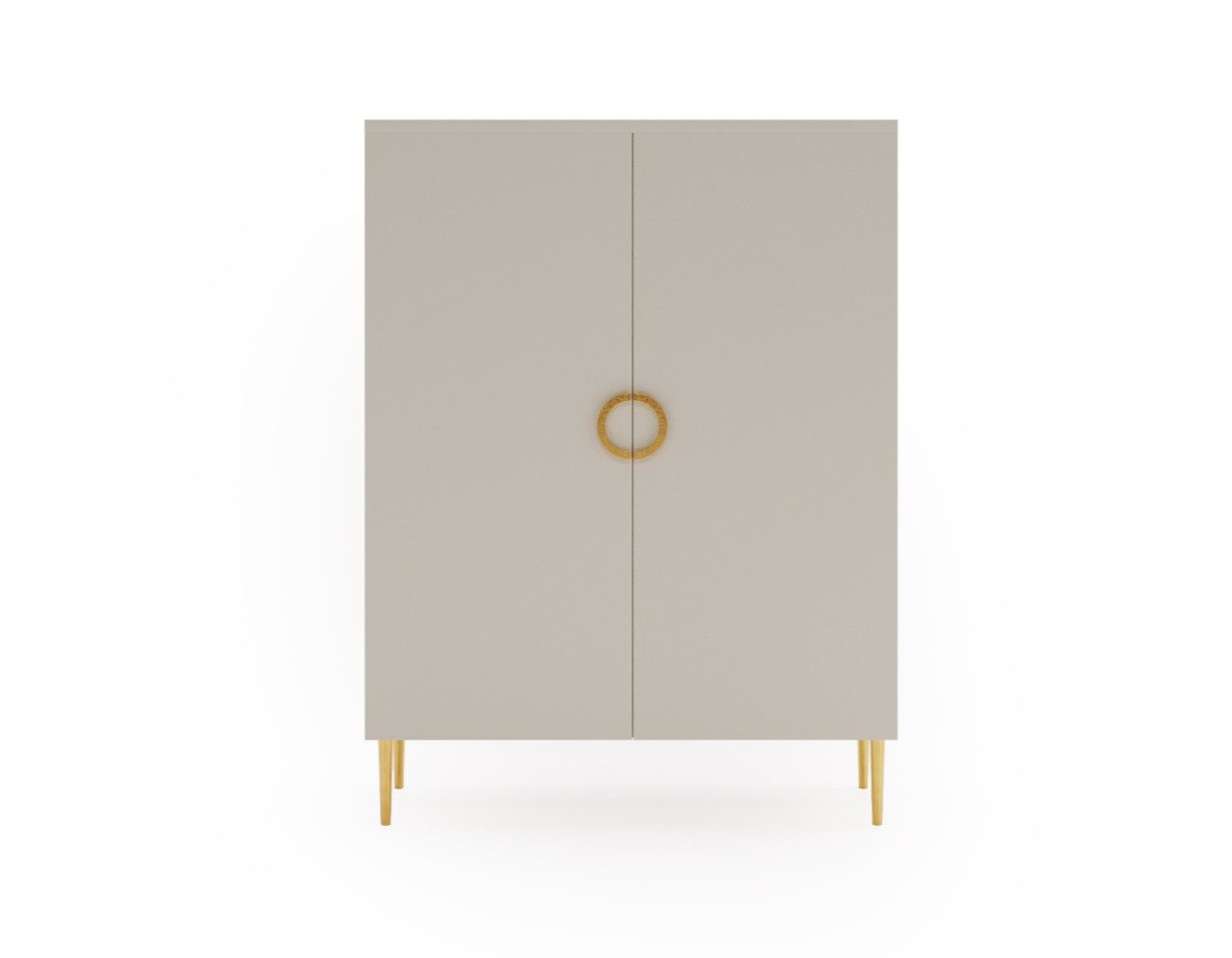MOEBLO Kommode VALERIA B08 (Kaschmir – 90 cm Glamour Kommode mit 2 Türen, Goldene Metallfüße & Griffe, Elegantes Sideboard für Wohnzimmer, Schlafzimmer oder Flur), (BxHxT): 90x120x40,5 cm