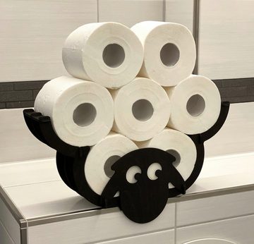 DanDiBo Toilettenpapierhalter Toilettenpapierhalter Schaf Wand Schwarz Holz Toilettenrollenhalter WC Rollenhalter Ersatzrollenhalter Klopapierhalter