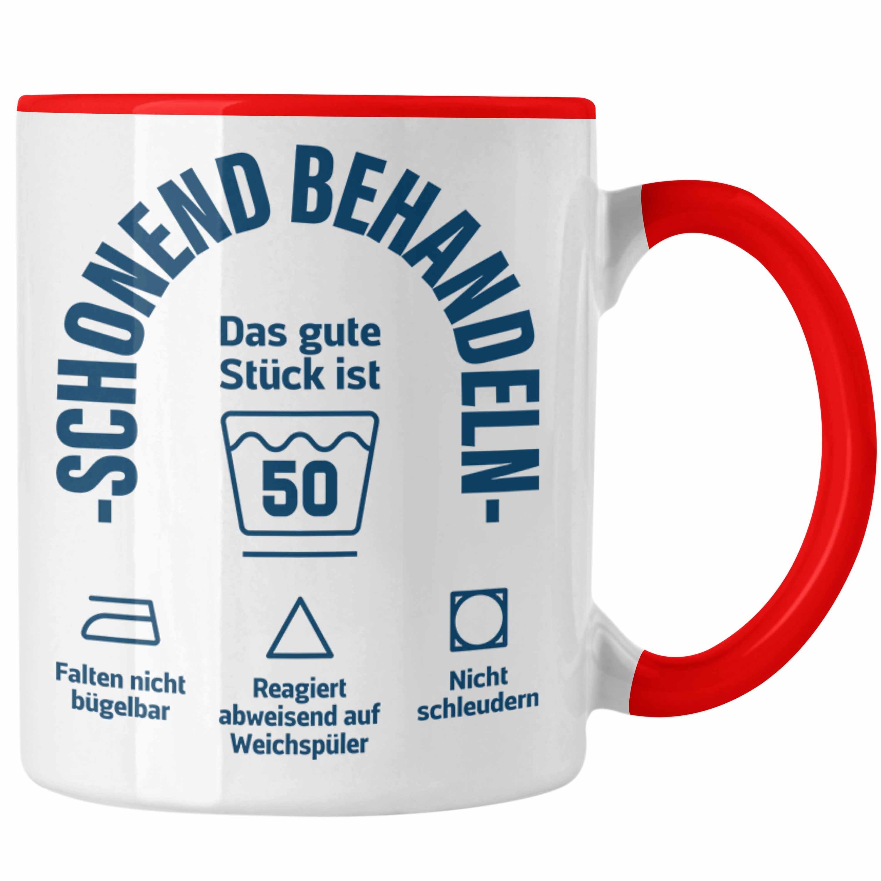 Trendation Tasse Trendation - 50. Geburtstag Geschenkidee Frau Frauen Männer Mann Tasse mit Sprüch 50er Geburtstag Rot