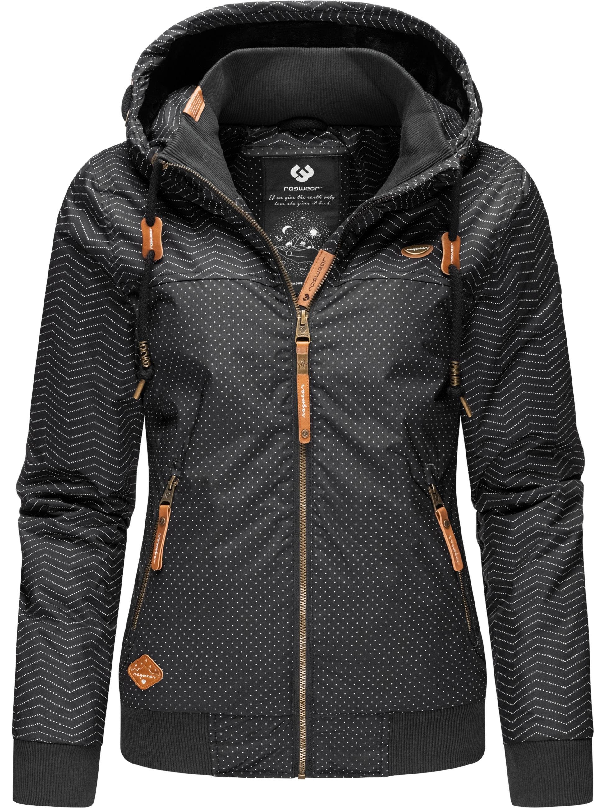 Ragwear Winterjacke Nuggie modische Damen Outdoorjacke mit Muster