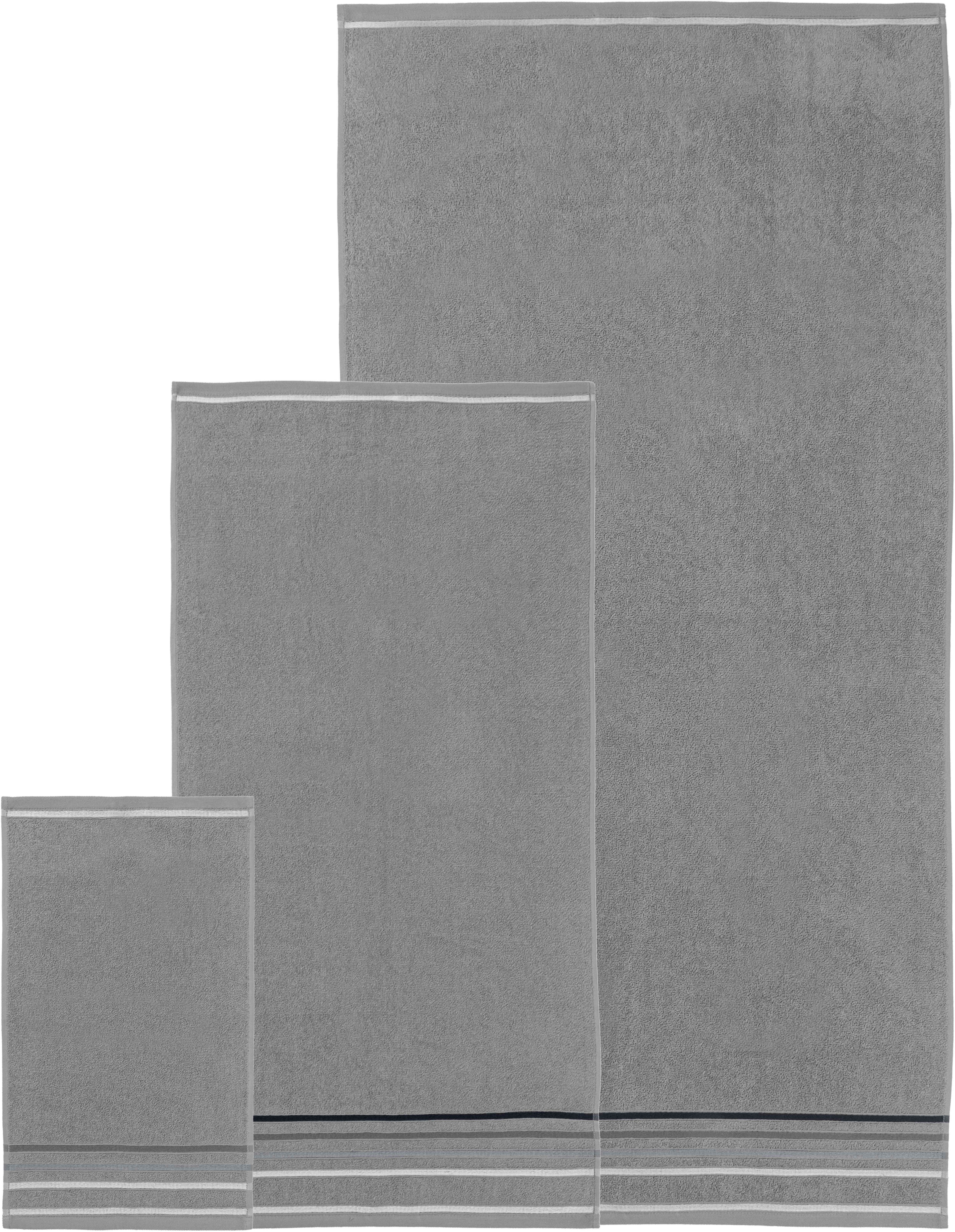 OTTO home Handtuch Set Niki, Duschtuch, Handtücher und Gästetücher, Walkfrottee (Set, 7-St), Handtücher mit mehrfarbiger Streifenbordüre, weich, aus 100% Baumwolle