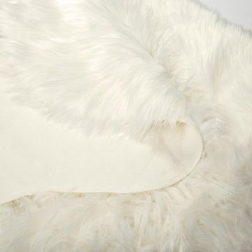 CelinaTex Dekokissen Furry Läufer Teppich Bettvorleger Langhaar 60x90cm weiß, flauschig,kuschelweich,weich,Wohnraumdekoration,Handwäsche,dekorativ