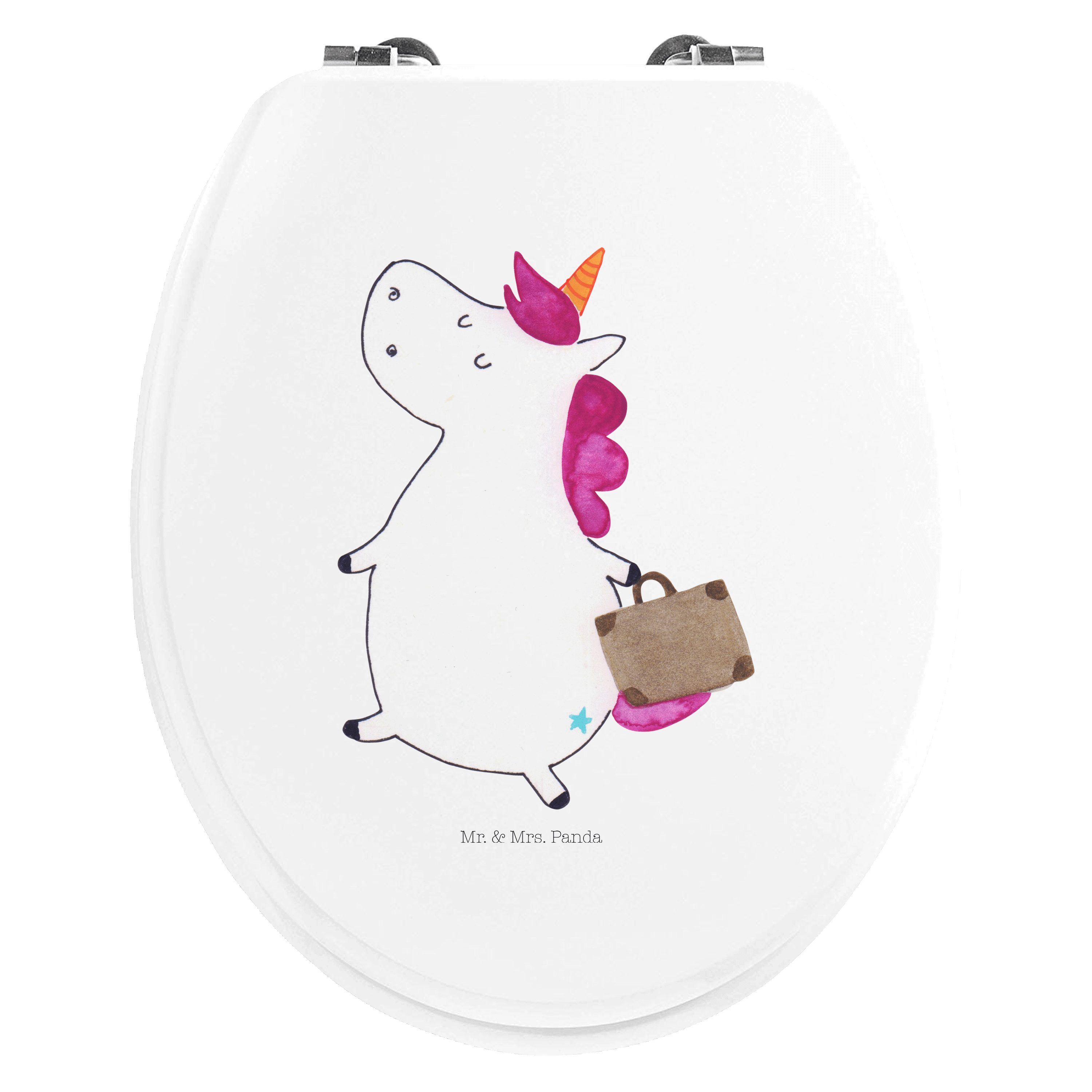 WC-Sitz Einhorn Koffer - Weiß - Geschenk, Toilette, Einhörner, Gepäck, Klodec