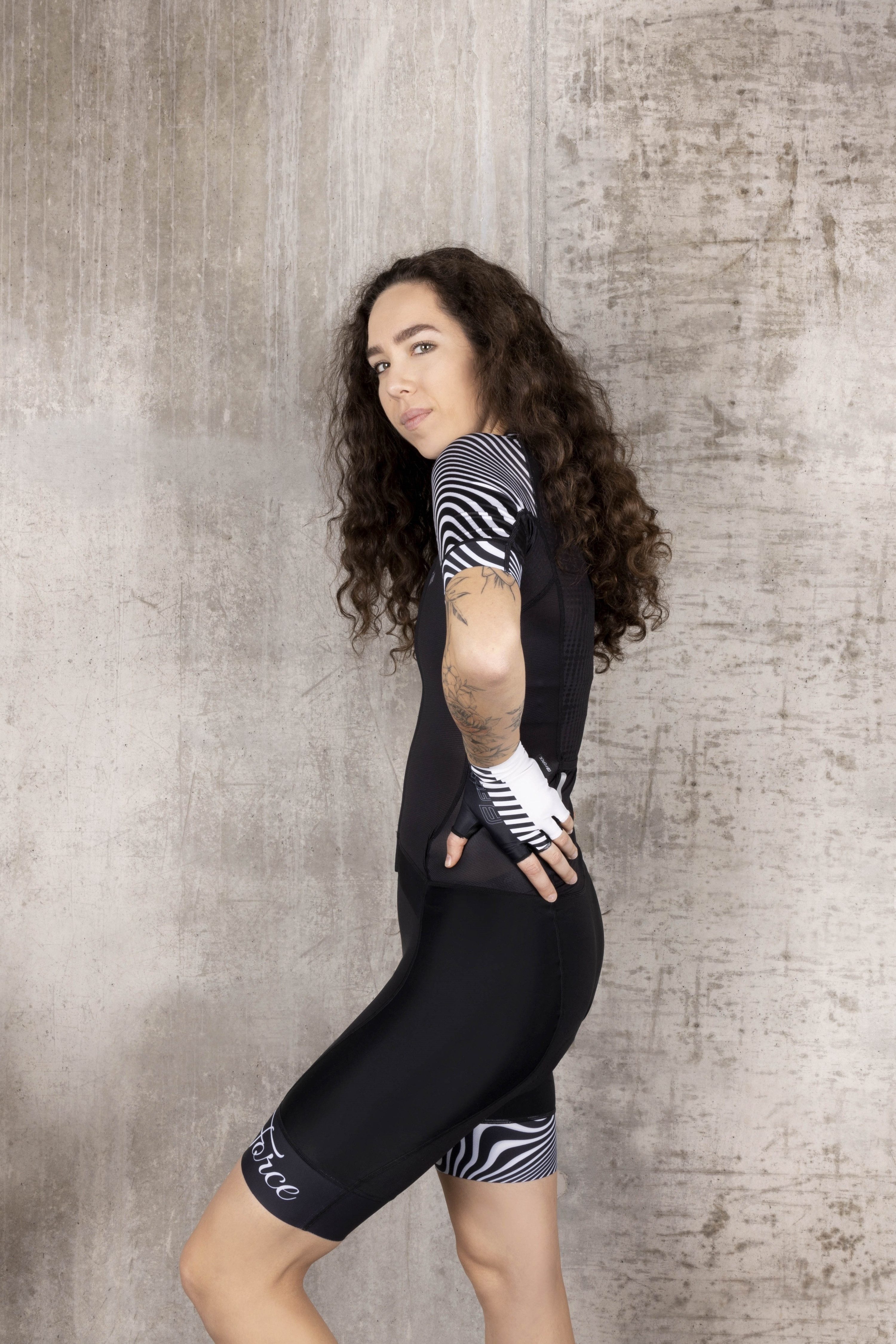 FORCE Radtrikot Force Rennradanzug STREAM LADY Schwarz/Weiss %%%