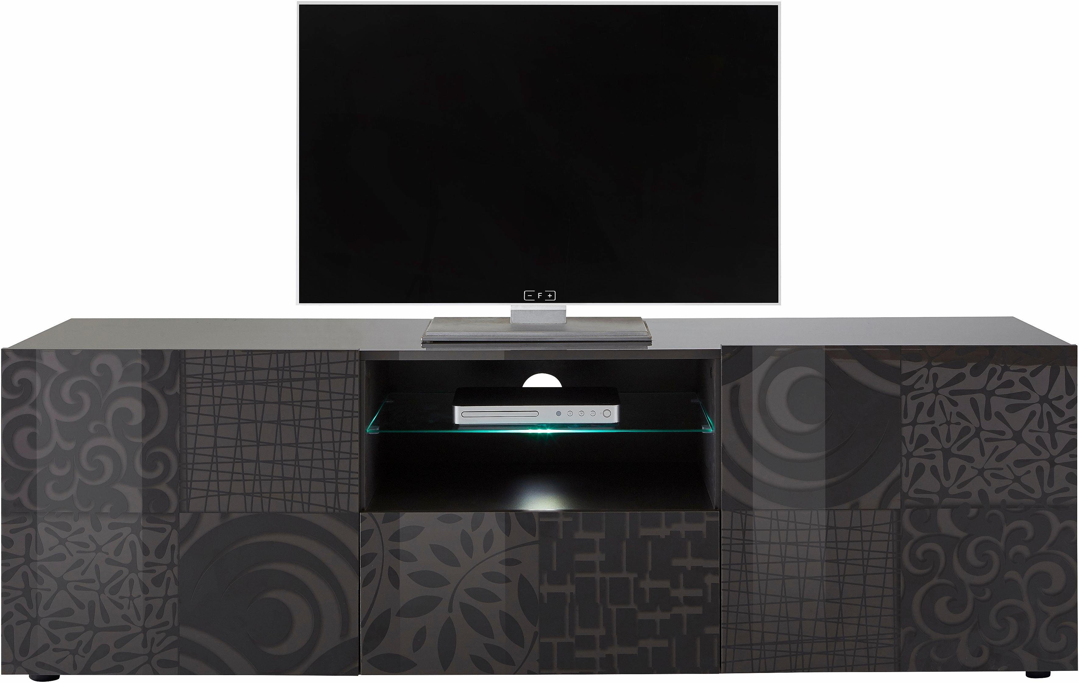 Home affaire Lowboard Miro, Breite 181 cm mit dekorativem Siebdruck
