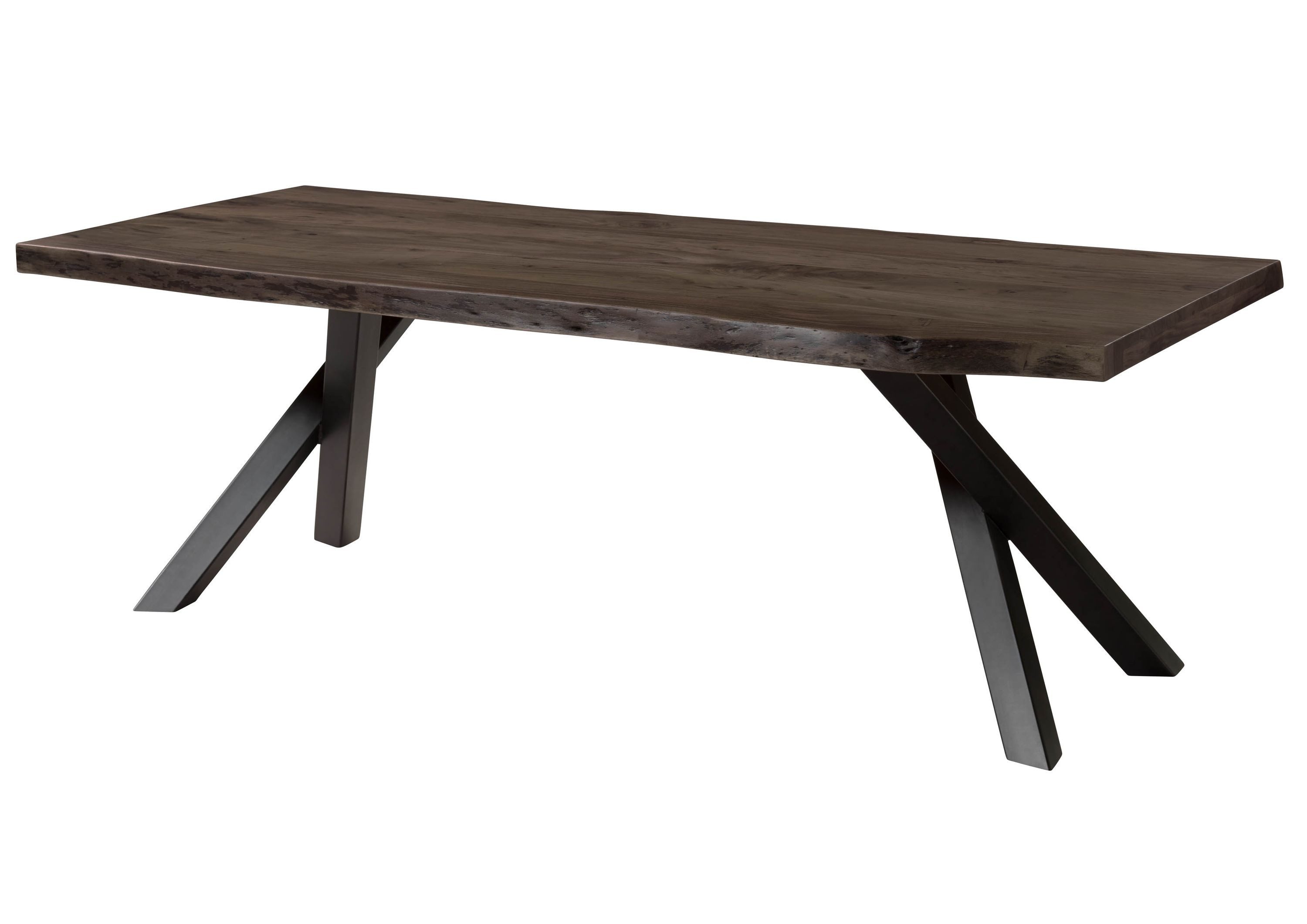 Massivmoebel24 Esstisch FREEFORMAkazieMassivholzgrau (Massivholz teilmontiert 71 kg FREEFORM), Akazie 180x90cm grau lackiert