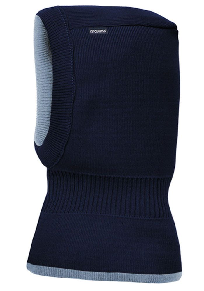 MAXIMO Wendemütze reine Merinowolle, reversible, doppelt gestrickt, Ausgenähtes Halsteil