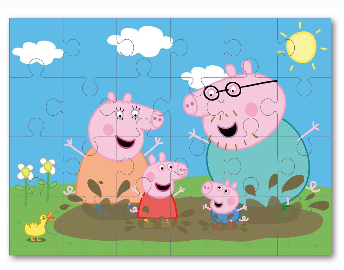 Peppa Pig Jahre, Pig für Matschpfütze 3 24 Puzzle Teile Kinderpuzzle Kinder Wutz Peppa ab 24 Puzzleteile