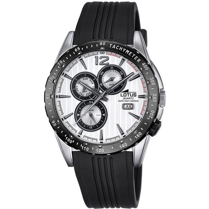 Lotus Quarzuhr Lotus Herren Uhr Sport L18310/1 PUR (Armbanduhr) Herren Armbanduhr rund groß (ca. 42mm) PURarmband schwarz