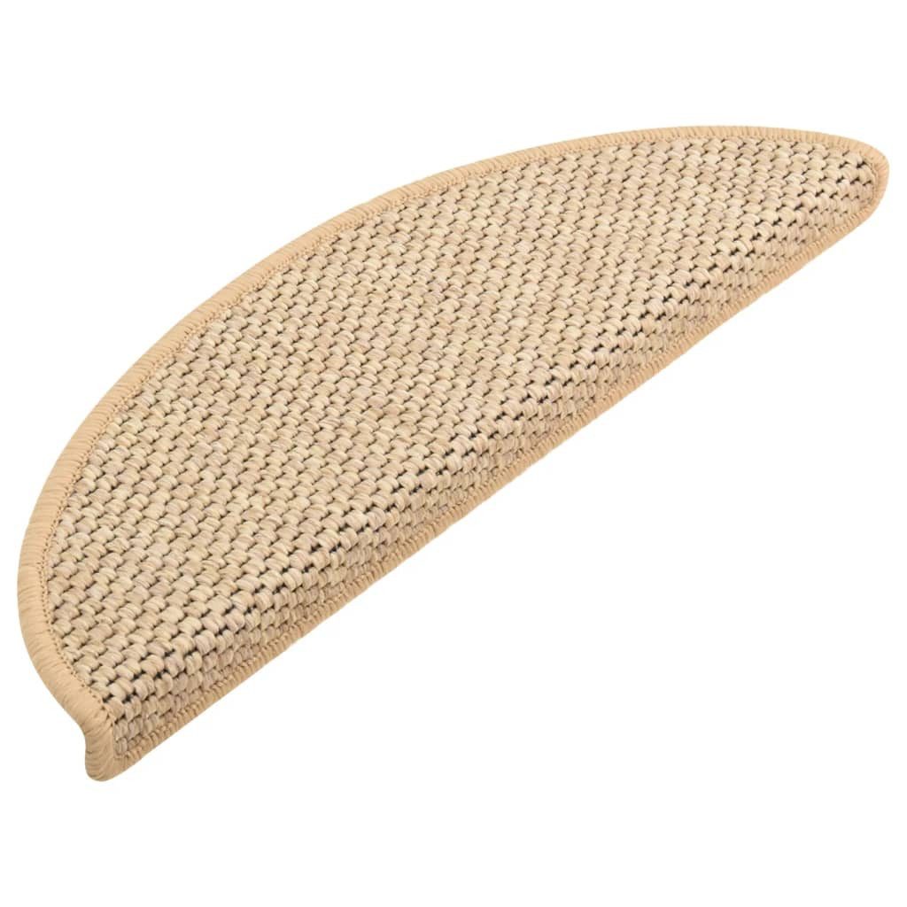 vidaXL Stufenmatte Treppenmatten Selbstklebend Sisal 15 Stk 65x25 cm Hellbeige Stufen Tep