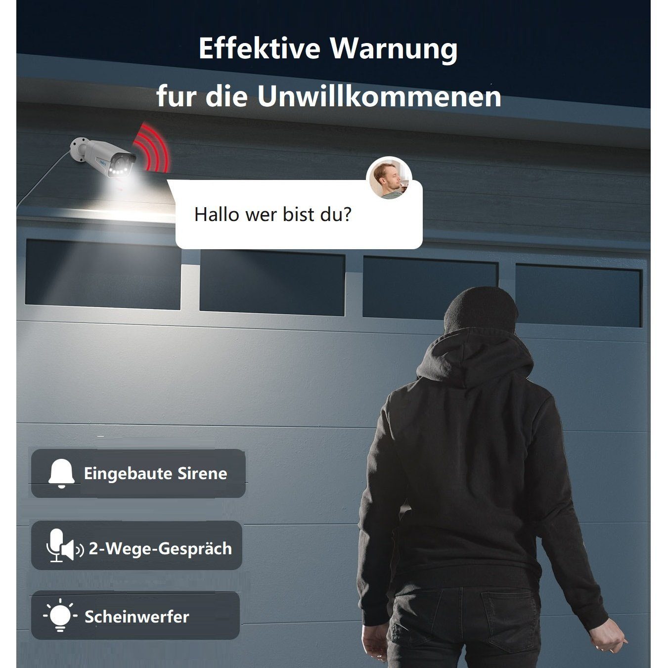 Reolink Überwachungskamera 811A 8MP PoE (Außenbereich, Human-/Autoerkennung, Farbige Nachtsicht, 4K, 2-Wege-Audio, 5X Zoom) – Bild 4 von 5